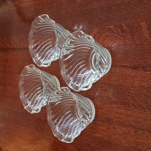 Vintage Anchor Hocking Swirl Ruffled Clear Glass Dessert Cups b425
